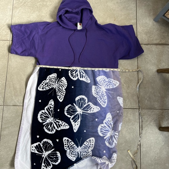 Cozy surf purple hombre butterfly poncho - Picture 7 of 10